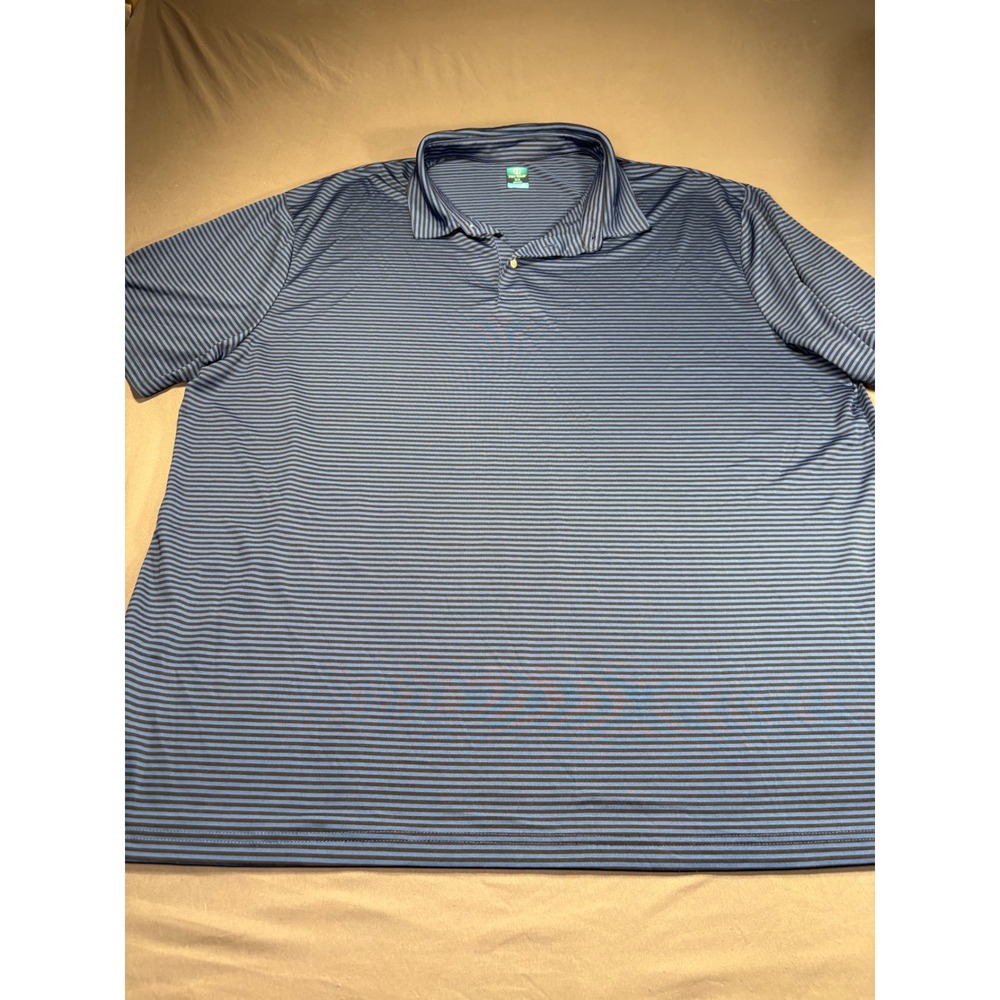 Pro‎ Tour Coolplay Mens 3X Polo Shirt Blue Black Striped Short Sleeve Golf Top - Picture 2 of 7